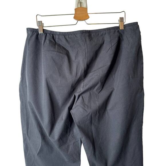 Eileen Fisher Plus 1X Gray Side Zip Organic Stretch Cotton Slim Ankle Pant (A) - Picture 6 of 9